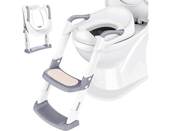 Boby's Potty Training Toiletbril met Trapje - Opvouwbaar en Verstelbaar - Wit