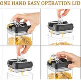 Pastaopslag van kunststof, luchtdichte spaghettipot, pasta-container met deksel, set van 3 duurzame en stapelbare voedselopslagcontainers voor eten in de koelkast - Maat 1.6L Vertical