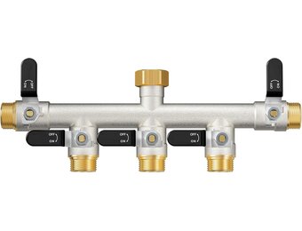 Waterverdeler 5-voudig, 5-weg waterverdeler, horizontale uitlaten links en rechts en verticale uitlaten naar beneden voldoen aan een groot aantal eisen voor de watervoorziening