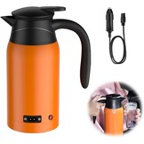 12 V autowaterkoker, 1000 ml reiswaterkoker, draagbare roestvrijstalen auto-waterkoker met temperatuurinstelling, snelkookbare sigarettenaansteker, autoverwarmingskop voor warm water, koffie, reizen