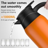 12 V autowaterkoker, 1000 ml reiswaterkoker, draagbare roestvrijstalen auto-waterkoker met temperatuurinstelling, snelkookbare sigarettenaansteker, autoverwarmingskop voor warm water, koffie, reizen