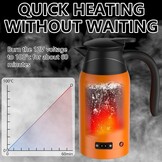 12 V autowaterkoker, 1000 ml reiswaterkoker, draagbare roestvrijstalen auto-waterkoker met temperatuurinstelling, snelkookbare sigarettenaansteker, autoverwarmingskop voor warm water, koffie, reizen