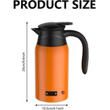 12 V autowaterkoker, 1000 ml reiswaterkoker, draagbare roestvrijstalen auto-waterkoker met temperatuurinstelling, snelkookbare sigarettenaansteker, autoverwarmingskop voor warm water, koffie, reizen