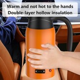 12 V autowaterkoker, 1000 ml reiswaterkoker, draagbare roestvrijstalen auto-waterkoker met temperatuurinstelling, snelkookbare sigarettenaansteker, autoverwarmingskop voor warm water, koffie, reizen
