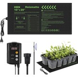HBN Verwarmingsmat voor planten met thermostaat, 52 x 25 cm, opwarming, kweekwarmer, bed, zaailing, warmtemat, ideaal voor kiemen, zaaigoed, terraria en binnenkassen