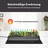 HBN Verwarmingsmat voor planten met thermostaat, 52 x 25 cm, opwarming, kweekwarmer, bed, zaailing, warmtemat, ideaal voor kiemen, zaaigoed, terraria en binnenkassen