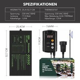 HBN Verwarmingsmat voor planten met thermostaat, 52 x 25 cm, opwarming, kweekwarmer, bed, zaailing, warmtemat, ideaal voor kiemen, zaaigoed, terraria en binnenkassen