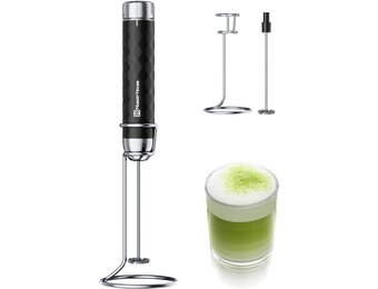 Maestri House Melkopschuimer, Elektrische Garde met Variabele Snelheid, Oplaadbare Blender met RVS Garde en Standaard, Mixer voor Matcha, Latte en Cappuccino