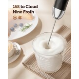 Maestri House Melkopschuimer, Elektrische Garde met Variabele Snelheid, Oplaadbare Blender met RVS Garde en Standaard, Mixer voor Matcha, Latte en Cappuccino