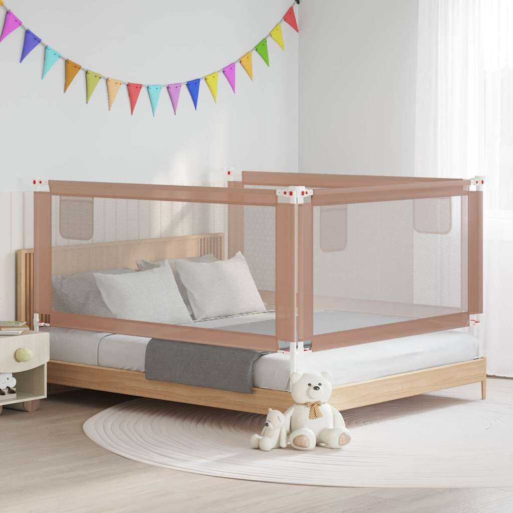vidaXL Bedhekje peuter 180x25 cm stof taupe