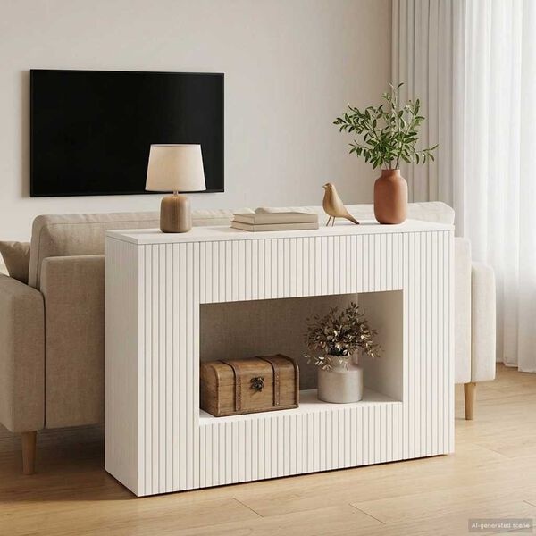 vidaXL Wandtafel Wit 101 x 29 x 74 cm Geconstrueerd hout