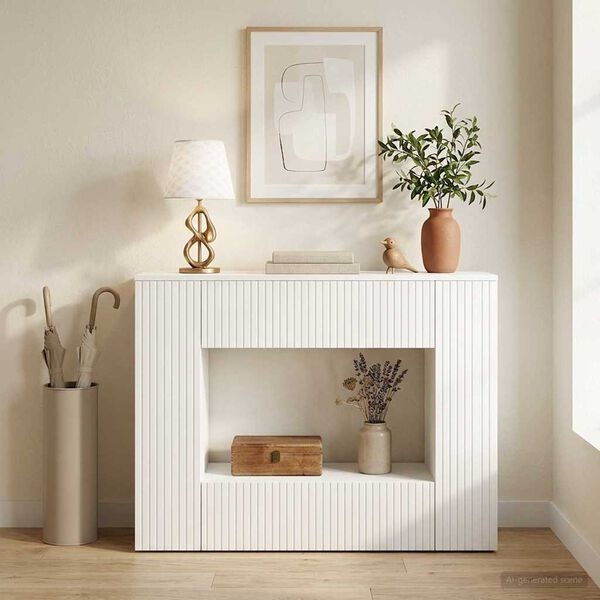 vidaXL Wandtafel Wit 101 x 29 x 74 cm Geconstrueerd hout