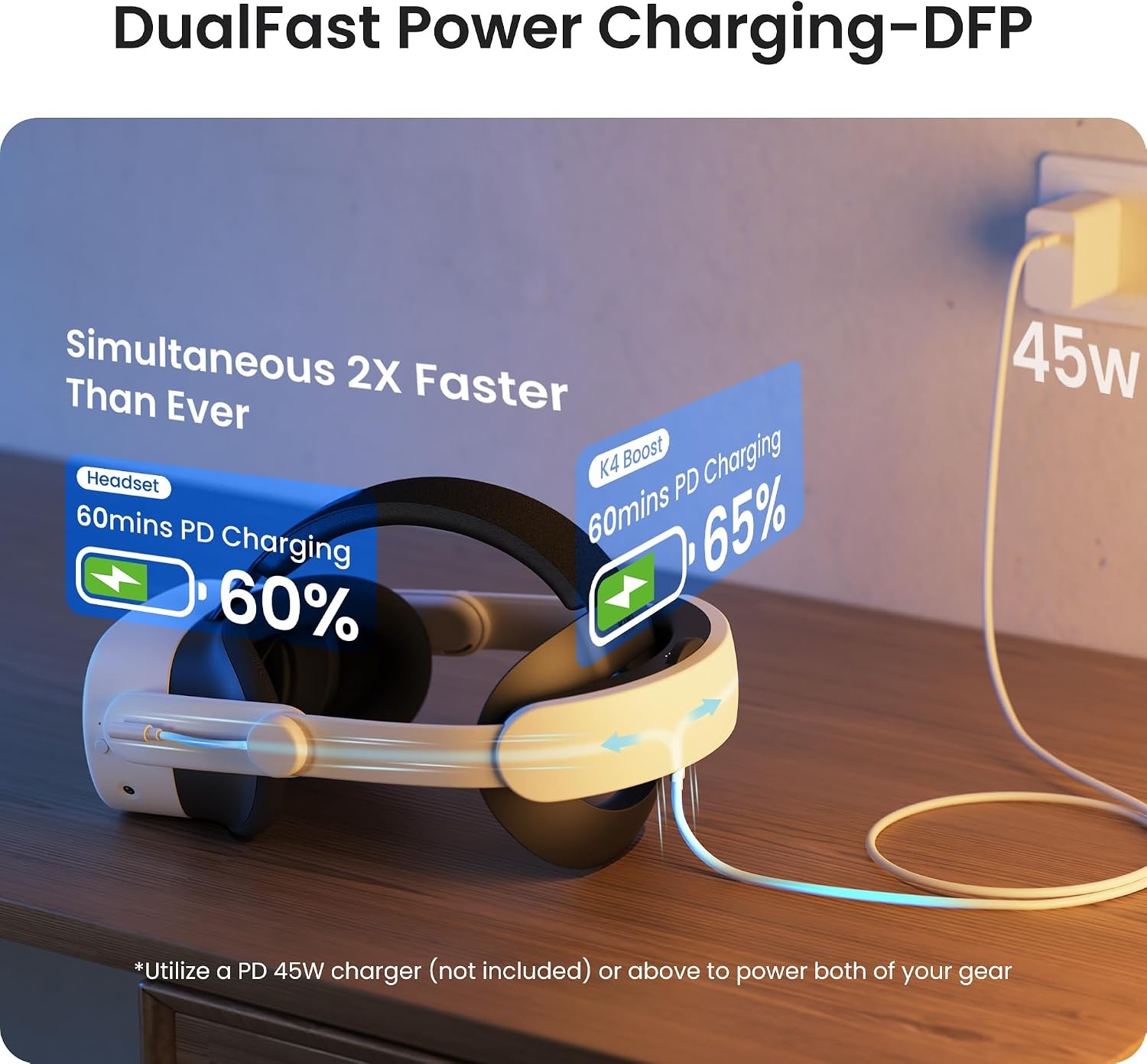 KIWI design K4 Boost Comfort Batterijkophand voor Meta Quest 3/Quest 3S