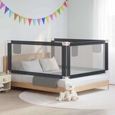 vidaXL Bedhekje peuter 180x25 cm stof donkergrijs