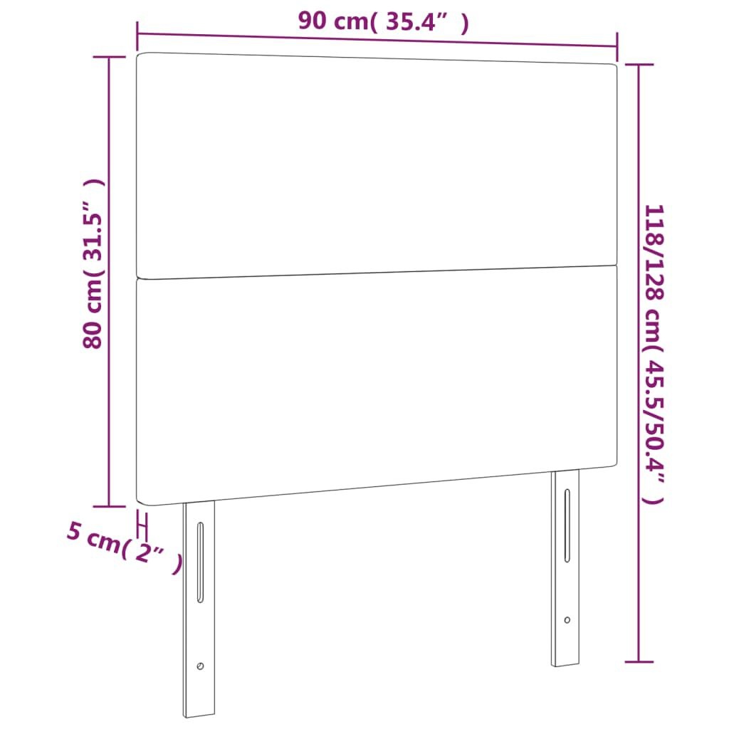 vidaXL Hoofdborden 2 st 90x5x78/88 cm kunstleer wit