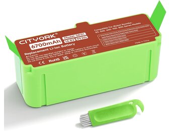 CITYORK 6700mAh Li-ion vervangende batterij voor iRobot Roomba 980 981 960 966 965 900, 880 896 895 890 891 800, 690 695 680 676 675 650 630 630 615 606, 780 760 761 776, 560 555 521 500 iRobot