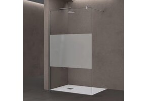 Inloopdouche 120x200cm 10mm Melkglas Strepen - 34% Korting