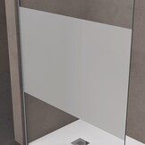 doporro Luxe Douchescherm Douchescherm Bremen2Ms 120X200cm Inloopdouche Met Stabilisator Van Echt Glas 10Mm Gehard Veiligheidsglas Melkglas Strepen Incl. Nano-Coating
