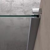 doporro Luxe Douchescherm Douchescherm Bremen2Ms 120X200cm Inloopdouche Met Stabilisator Van Echt Glas 10Mm Gehard Veiligheidsglas Melkglas Strepen Incl. Nano-Coating