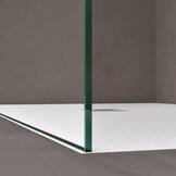 doporro Luxe Douchescherm Douchescherm Bremen2Ms 120X200cm Inloopdouche Met Stabilisator Van Echt Glas 10Mm Gehard Veiligheidsglas Melkglas Strepen Incl. Nano-Coating