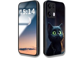 Schokbestendig Telefoonhoesje OPPO Reno 13 Pro 5G Kattenpatroon Zwart - 42% Korting