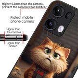 WBWONE Hoesje voor OPPO Reno 13 Pro 5G - Shockproof TPU Bumper met Kattenpatroon - Zwart
