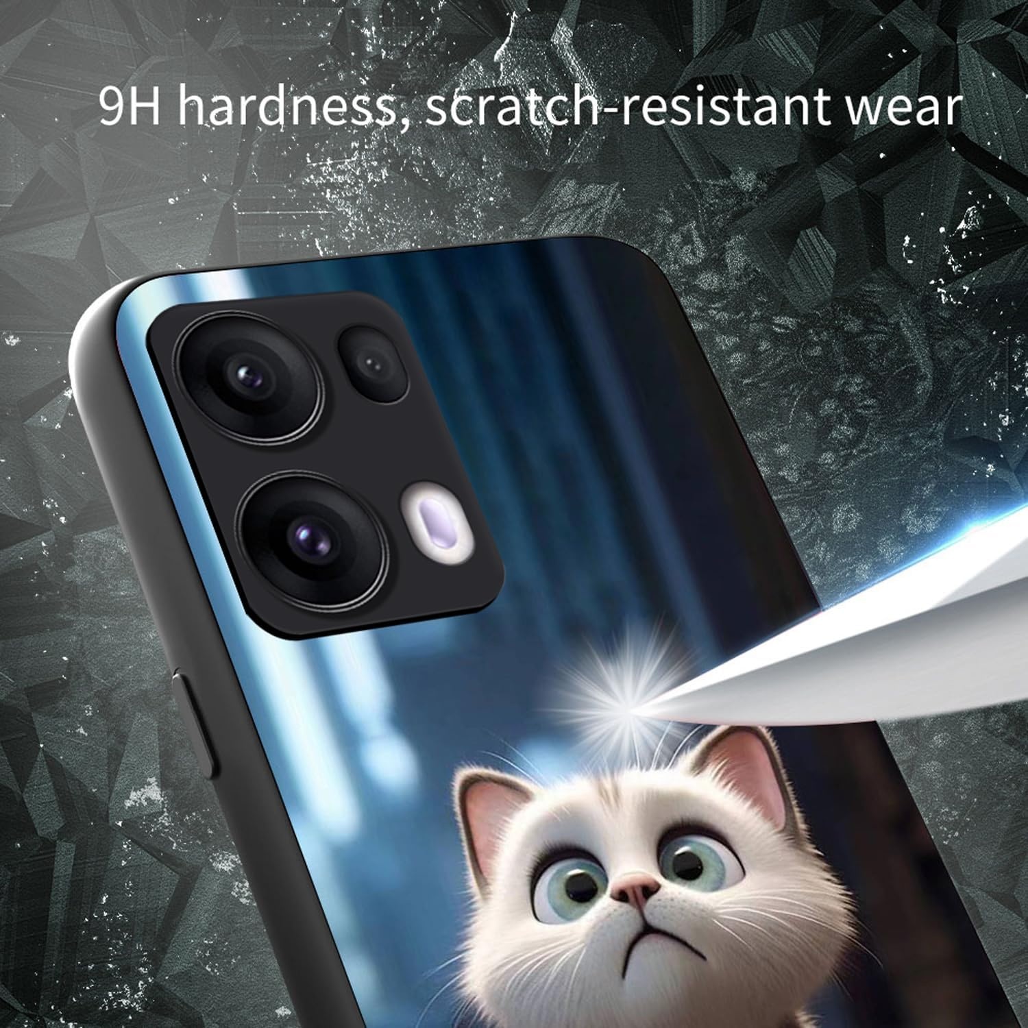 WBWONE Hoesje voor OPPO Reno 13 Pro 5G - Shockproof TPU Bumper met Kattenpatroon - Zwart
