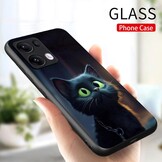 WBWONE Hoesje voor OPPO Reno 13 Pro 5G - Shockproof TPU Bumper met Kattenpatroon - Zwart