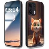 WBWONE Hoesje voor OPPO Reno 13 Pro 5G - Shockproof TPU Bumper met Kattenpatroon - Zwart