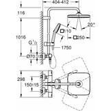 GROHE Vitalio 250, douchesysteem waterbesparend 8l per minuut (regendouche