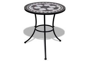 Mozaïek Bistrotafel 60 cm Zwart/Wit - 34% Korting!