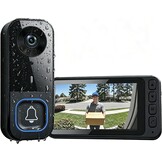 Draadloze Deurbel met Camera & 4,5" Monitor – Video Deurbel zonder WiFi/App/Cloud, Intercom met 2-Weg Audio, Nachtzicht, 120° Groothoek, Waterdichte Deurbel Buiten voor Huis & Appartement