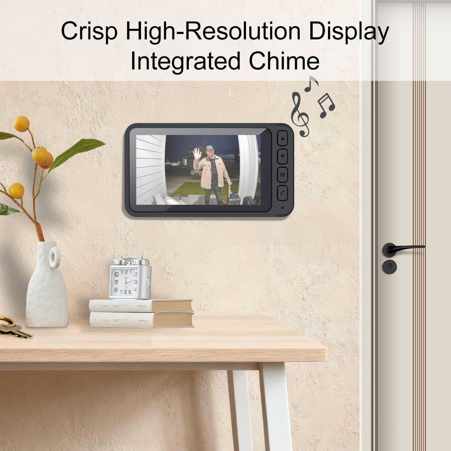 Draadloze Deurbel met Camera & 4,5" Monitor – Video Deurbel zonder WiFi/App/Cloud, Intercom met 2-Weg Audio, Nachtzicht, 120° Groothoek, Waterdichte Deurbel Buiten voor Huis & Appartement