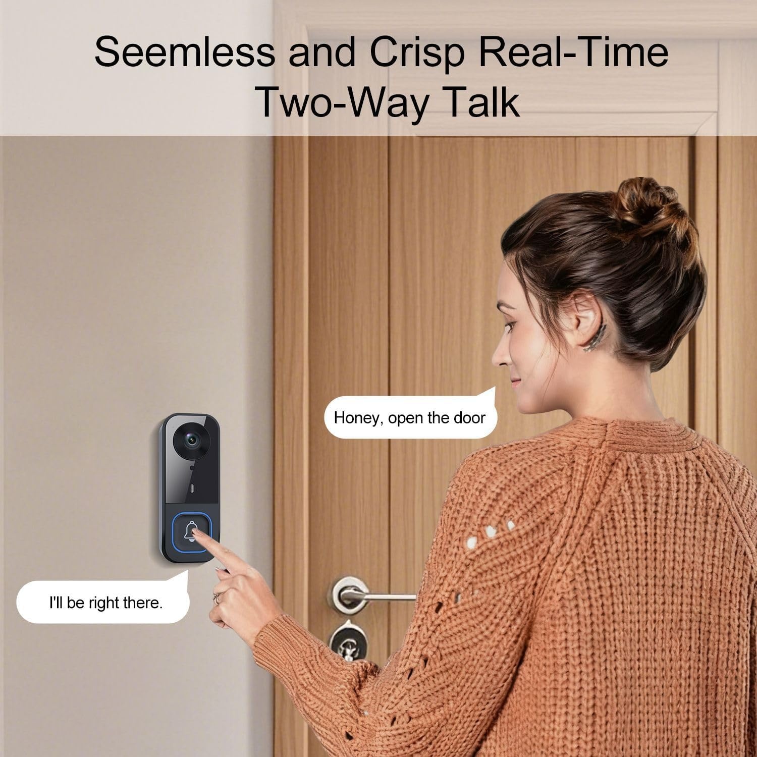 Draadloze Deurbel met Camera & 4,5" Monitor – Video Deurbel zonder WiFi/App/Cloud, Intercom met 2-Weg Audio, Nachtzicht, 120° Groothoek, Waterdichte Deurbel Buiten voor Huis & Appartement