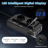 URAQT Auto-omvormer DC 12V naar AC 230V 200W, met 2 stopcontacten en 4 USB-poorten - USB 3.0 en USB 2.0, Snelladende Autolader met Sigarettenaanstekerplug Stroomomvormer voor op reis Universele
