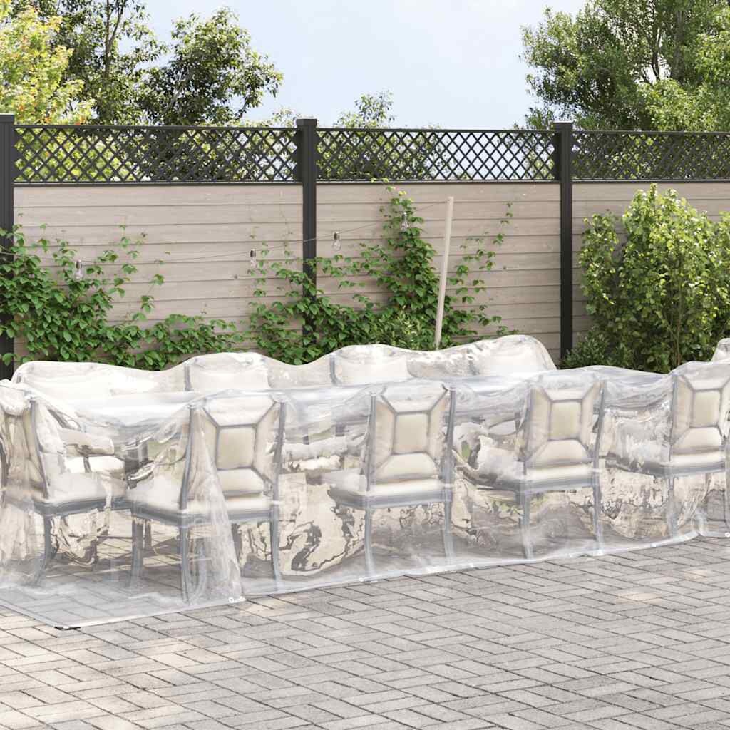 vidaXL Doorzichtig zeildoek met zeilringen 3x12 m polyethyleen