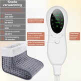 Biutee Elektrische voetenwarmer, behaaglijke warmte voor koude voeten, 10 temperatuurniveaus, 3 timers, snelle opwarming 30-60 °C, elektrische deken voor slaapkamer en kantoor, wasbare binnenvoering