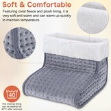 Biutee Elektrische voetenwarmer, behaaglijke warmte voor koude voeten, 10 temperatuurniveaus, 3 timers, snelle opwarming 30-60 °C, elektrische deken voor slaapkamer en kantoor, wasbare binnenvoering