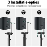 Mounting Dream Luidsprekerstandaard in hoogte verstelbaar voor satellieten tot 5 kg, set van 2 vloerstandaard