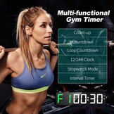 Gym Timer 15" Grote LED Display Wandklok|Interval Workout|Countdown|Stopwatch|12 Verstelbaar volume|3 Installatie Opties|Digitale Timer voor Fitness Home Garage Gym en buitensporten