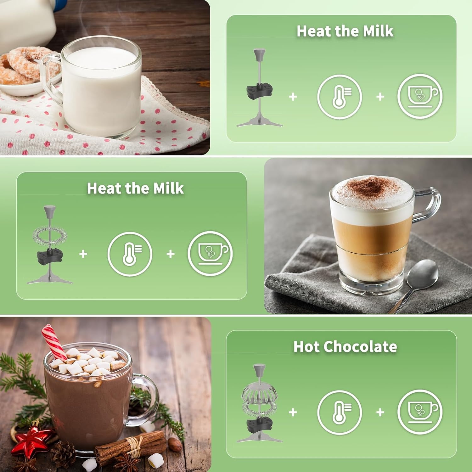 Maestri House Melkopschuimer, 600 ml Elektrische Melkopschuimer met Variabele Temperatuur en Schuimsterkte, Smart Touch Control, voor Latte Cappuccino, Warme Chocolademelk & Melk