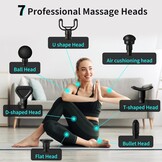 Arboleaf Massage Gun - Deep Tissue Massager - 6 Snelheden - 7 Opzetstukken - Zwart