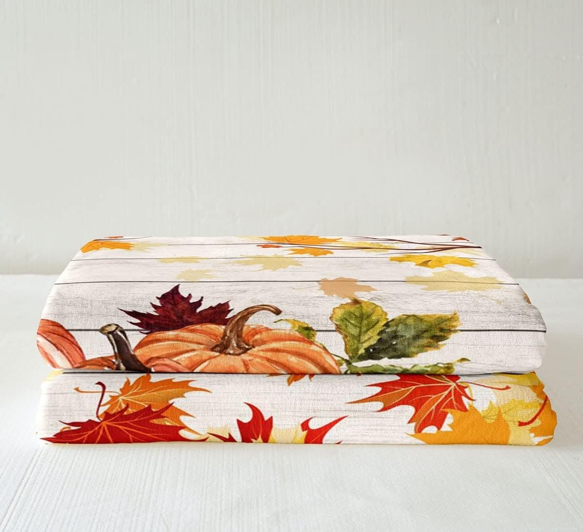 Autumn Plaid Pompoen Truck Deken 229 x 229 cm - Herfst Fleece Sprei voor Kids