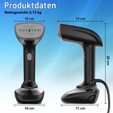 NTAYDZSW Stoomstrijkijzer voor kleding, 1800 W, handheld stoomstrijkijzer met 300 ml watertank, 20 seconden snel opwarmen, automatische uitschakeling, draagbaar reisstrijkijzer voor thuis en op reis