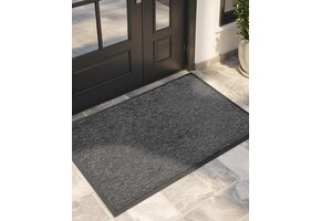 Deurmat 60x120 cm Zwart Grijs - Antislip & Waterbestendig - Polyester