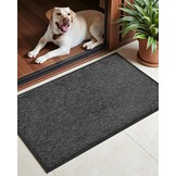 COLOR&GEOMETRY Deurmat 60x120 cm - Zwart Grijs - Antislip en Waterbestendig