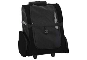 VidaXL Huisdierentrolley 3-in-1 Zwart - 48x32x(57-106) cm
