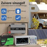 DATOUBOSS Omvormer 24v naar 230v Zuivere Sinus 2000w, Omvormer 24v naar 230v met AC-aansluiting en 3A USB-poort Soor Thuis, Camper, Off-Grid Zonne-energie-omvormer (SAK-24V2000W) - Maat 24V 2000W