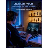 llano RGB Gaming Laptop Koelpad, koelpad met traploze touch-bediening en 3 poorten USB A, grote krachtige turbo-ventilator, afdichtingsschuim voor 15-19 inch computernotebook