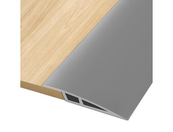 2m * 7cm PVC Overgangsprofiel Hoogtecompensatie Zelfklevend, Overgangslijst Vloerovergangsprofiel voor Hoogteverschil van 10~15mm, Overgangsstrip voor Vloeren en Laminaat (Grijs)